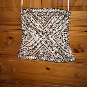 WHBM strapless tribal printed top